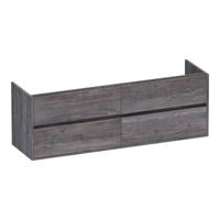 Brauer Adore - Onderkast - 160 cm - met 4 Softclose Lades Greeploos en 2 Sifon Uitsparingen - Driftwood