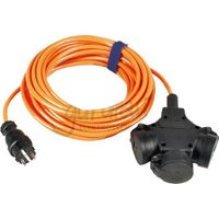 Verlengsnoer 25M PUR kabel 3x1,5mm² 3-voudig oranje