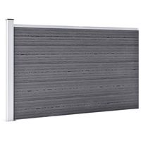 The Living Store Hekset Grijs 175x105 cm - HKC Composiet - 9 planken - Paal met Stalen Basis - Aluminium Stang