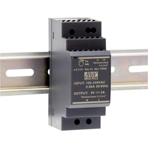 Mean Well HDR-30-5 DIN-rail netvoeding 5 V/DC 3 A 15 W Aantal uitgangen: 1 x Inhoud: 1 stuk(s)