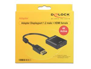 Delock 62607 DisplayPort-kabel DisplayPort / HDMI Adapterkabel DisplayPort-stekker, HDMI-A-bus 0.20 m Zwart Vergulde steekcontacten