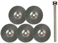 PROXXON set ronde staaldraadborstels round brush set steel d=22mm 5 pcs.