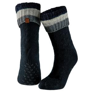 Apollo huissokken heren/dames - donkerblauw - maat 41-46 - anti-slip - Gebreid/fleece