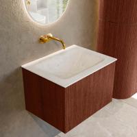 Badmeubel Mondiaz Kurve-Dlux | 60 cm cm | Meubelkleur Ruby | Wastafelkleur Opalo | Solid surface | Wasbak midden spoelbak | Zonder kraangat(en)