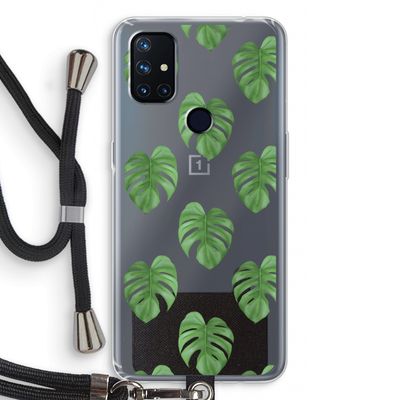 Monstera leaves: OnePlus Nord N10 5G Transparant Hoesje met koord