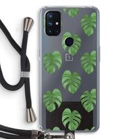 Monstera leaves: OnePlus Nord N10 5G Transparant Hoesje met koord