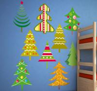 sticker collectie kerstbomen