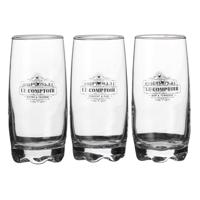 Urban Living longdrinkglazen Comptoir - gedecoreerd glas - 3x stuks - 390 ml
