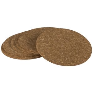 24x stuks Ronde onderzetters van kurk 9 cm