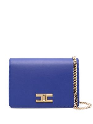 Elisabetta Franchi sac à bandoulière à plaque logo - Bleu