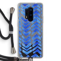 Blauwe pijlen: OnePlus 8 Pro Transparant Hoesje met koord