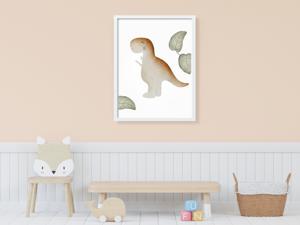 Poster / Dino met bladeren