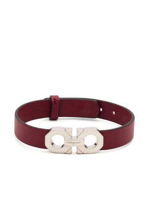 Ferragamo bracelet Gancini en cuir - Rouge