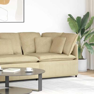 Modulaire hoekmodule bank met kussens 100 cm lichtgroen grijs