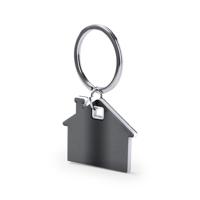 Sleutelhanger met klein huisje - wit/grijs - metaal - 4 x 3.8 cm - eigen huis/nieuw huis Sleutelhanger met klein huisje - wit/grijs - metaal - 4 x 3.8 cm - eigen huis/nieuw huis