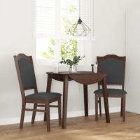 Eetkamerstoelen met kussens 2 stuks bruin massief hout rubber Eetkamerstoelen met kussens 2 stuks bruin massief hout rubber