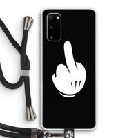 Middle finger black: Samsung Galaxy S20 Transparant Hoesje met koord
