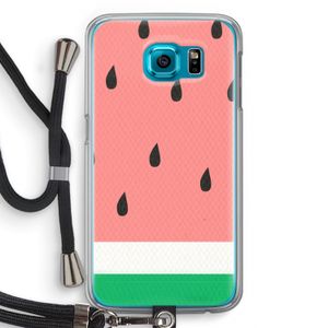 Watermeloen: Samsung Galaxy S6 Transparant Hoesje met koord