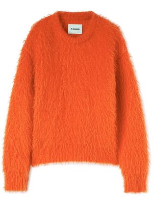 Jil Sander pull en mohair à effet brossé - Orange