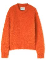 Jil Sander pull en mohair à effet brossé - Orange
