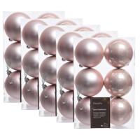 30x Licht roze kerstballen 8 cm kunststof mat/glans