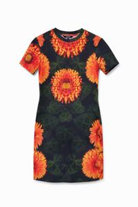 T-shirtjurk met bloemen - ORANGE - XL