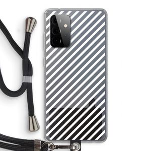 Strepen zwart-wit: Samsung Galaxy A72 5G Transparant Hoesje met koord