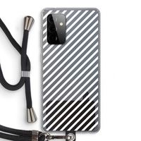 Strepen zwart-wit: Samsung Galaxy A72 5G Transparant Hoesje met koord