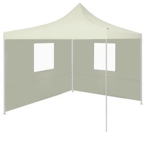 VidaXL Vouwtent met 2 wanden 3x3 m crème