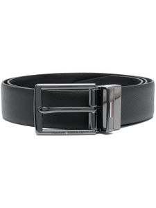 Tommy Hilfiger ceinture en cuir à logo gravé - Noir