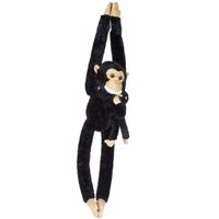 Pluche hangende chimpansee met baby knuffel 84 cm