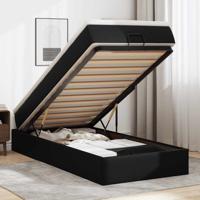 Ottoman bed met matras 100x200cm kunstleer zwart