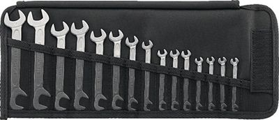 Stahlwille Set dubbele steeksleutels | 15-delig SW3,2-14 mm | chroom-legering-staal | 1 stuk - 96400651 96400651