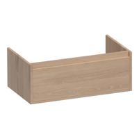 Brauer Hope - Onderkast - 80 cm - met 1 Softclose Lade Greeploos en 1 Sifon Uitsparing - Lamellen Eiken Naturel
