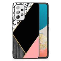 Samsung Galaxy A53 Backcover Zwart Roze Vormen