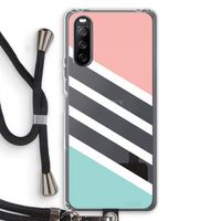 Strepen pastel: Sony Sony Xperia 10 III Transparant Hoesje met koord