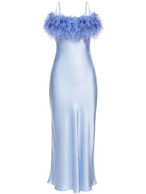 Sleeper robe-nuisette Boheme bordée de plumes - Bleu