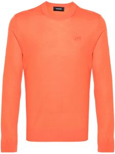 DSQUARED2 pull en laine à logo brodé - Orange