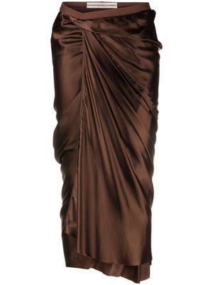 Rick Owens Satijnen rok - Bruin