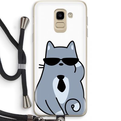 Cool cat: Samsung Galaxy J6 (2018) Transparant Hoesje met koord