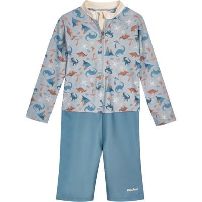 Playshoes zwempak lange mouw dino blauw-98-104