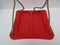 Voetschommel 36x36x4 cm pp-touw rood - Hermic