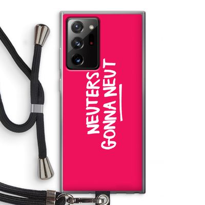 Neuters (roze): Samsung Galaxy Note 20 Ultra / Note 20 Ultra 5G Transparant Hoesje met koord