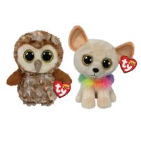 Ty - Knuffel - Beanie Boo's - Percy Owl & Chewey Chihuahua
