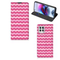 Motorola Moto G100 | Hoesje met Magneet | Waves Pink