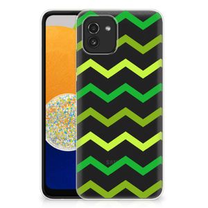 Samsung Galaxy A03 TPU bumper Zigzag Groen