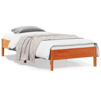 Bedframe zonder matras massief grenenhout wasbruin 90x200 cm