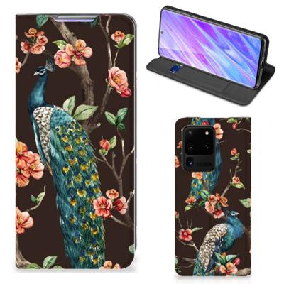 Samsung Galaxy S20 Ultra | Hoesje maken | Pauw met Bloemen