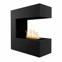 Schiller Wall Zwart - OMC 400 | Waterdamp-wandhaard van Glow Fire - Realistische Vlam, Geen Warmte