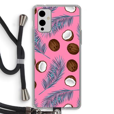 Kokosnoot roze: OnePlus 9 Transparant Hoesje met koord